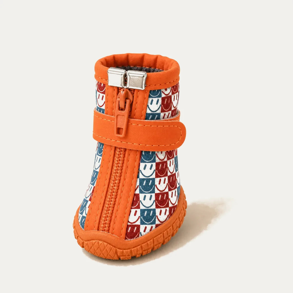 PuddlePop water-resistant dog boot in Orange Pattern