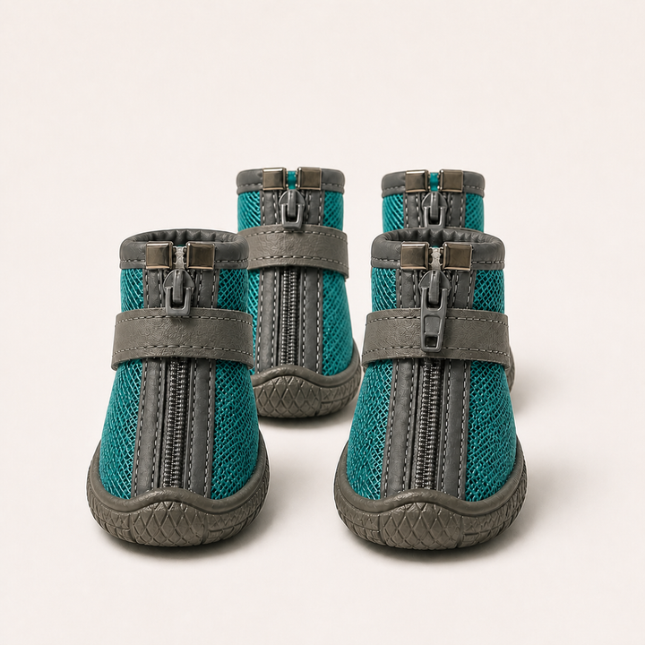Set of four Teal AirNest breathable dog boots